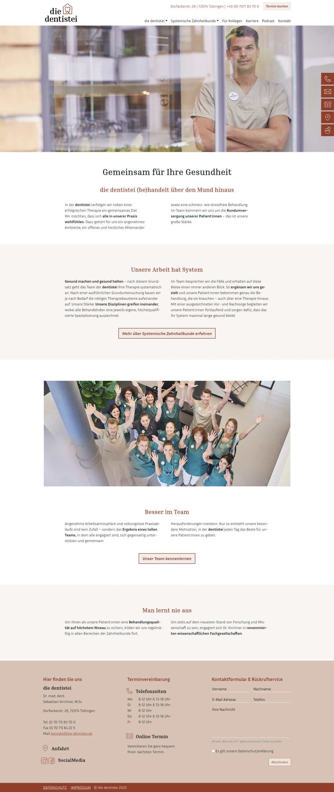 die dentistei komplette Homepage Website Relaunch WordPress