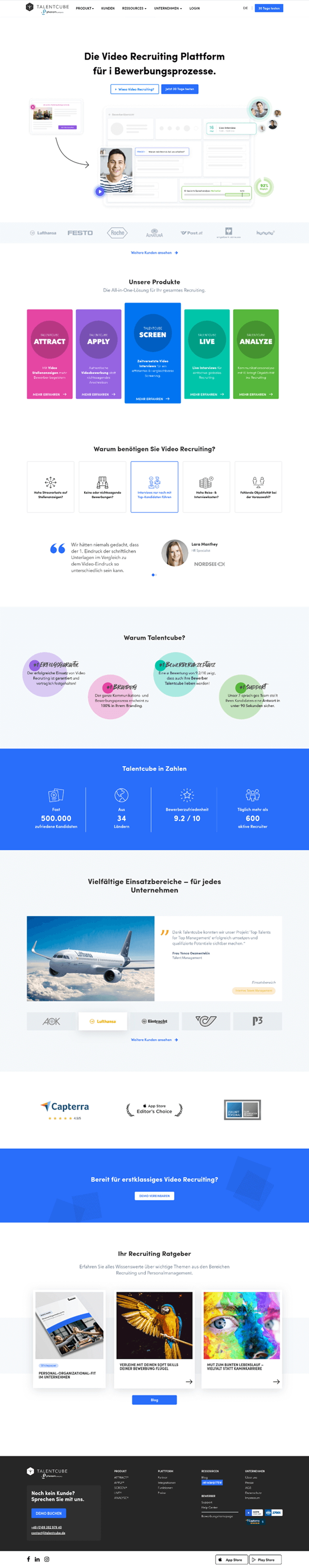 Talentcube – Individuelle HR-Webplattform mit skalierbarer Cloud-Architektur und Video-Fokus