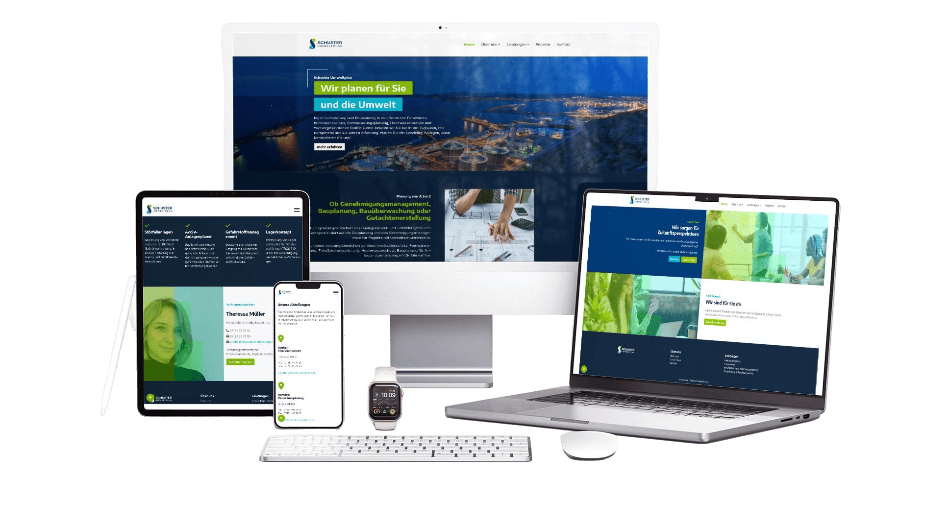 WordPress Relaunch Schuster Umweltplan verschiedene Geräte