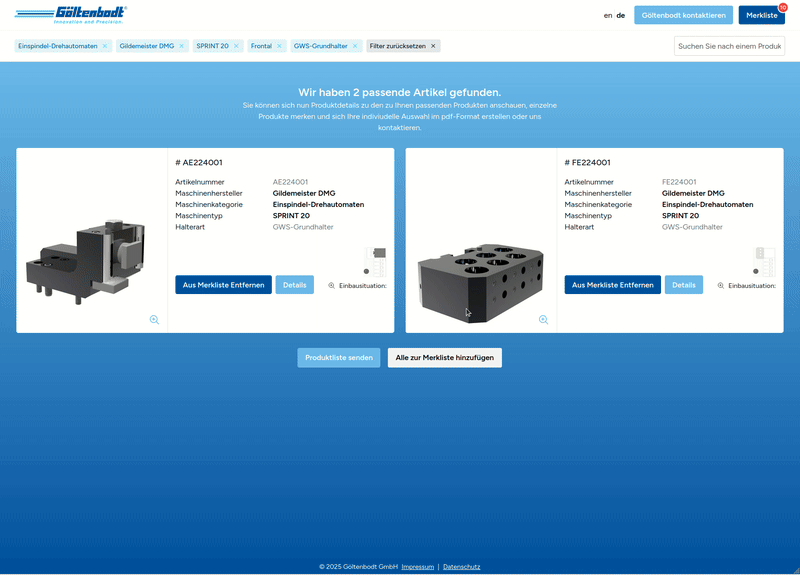 GWS Produktfinder - Win-win für Göltenbodt und Kunden
