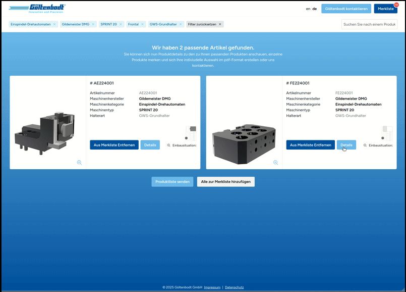 GWS Produktfinder - Win-win für Göltenbodt und Kunden