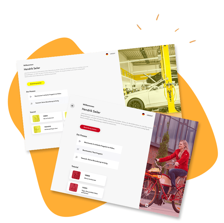 Talentcube Landingpage der Kandidaten-Webanwendung