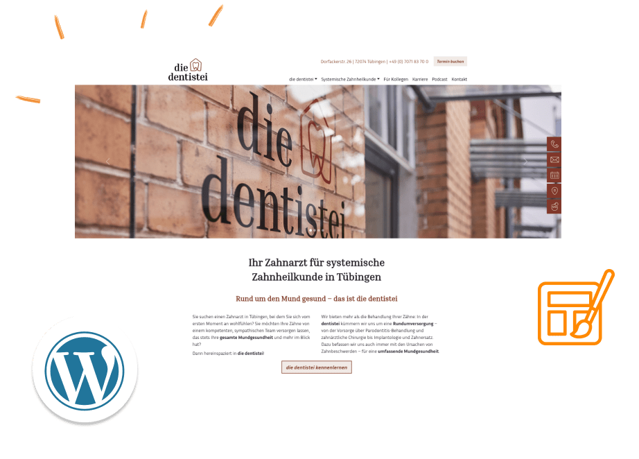 Individuell entwickeltes WordPress-Theme der dentistei