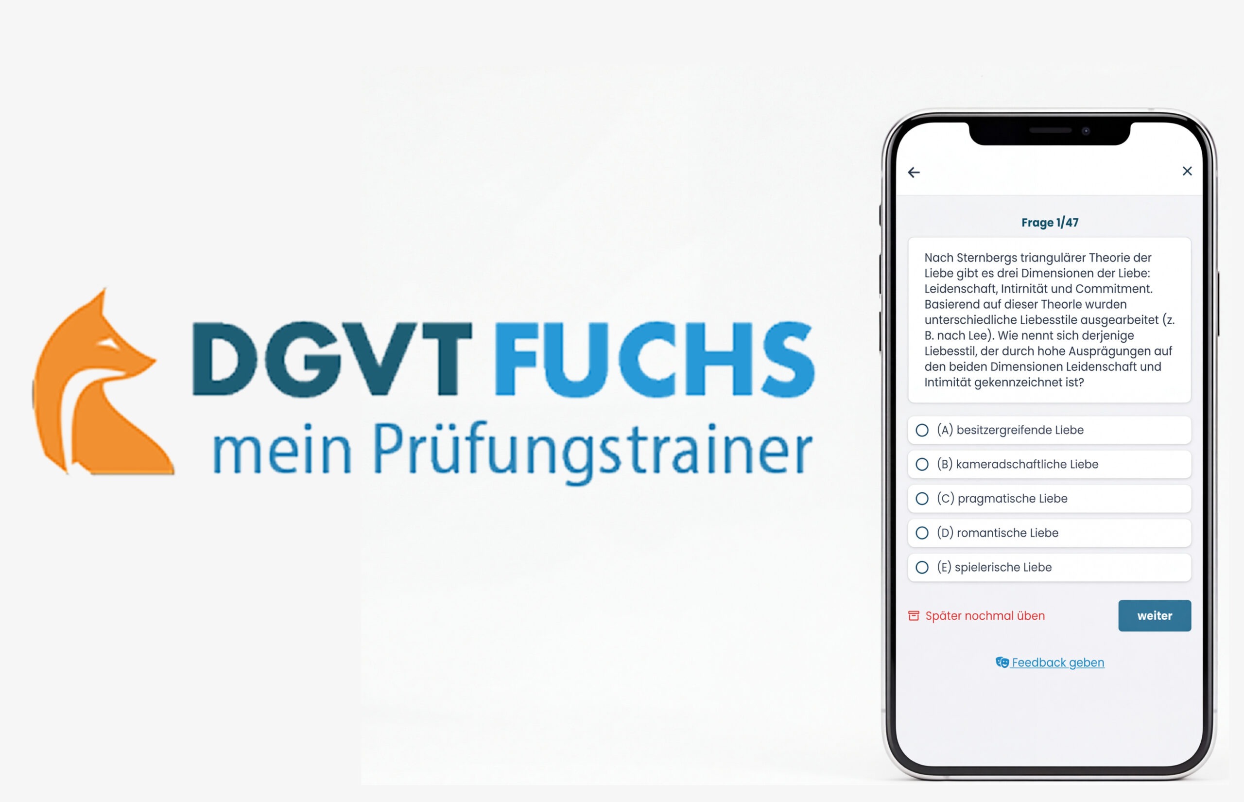 DGVT-Fuchs – Screenshot der E-Learning Webapp