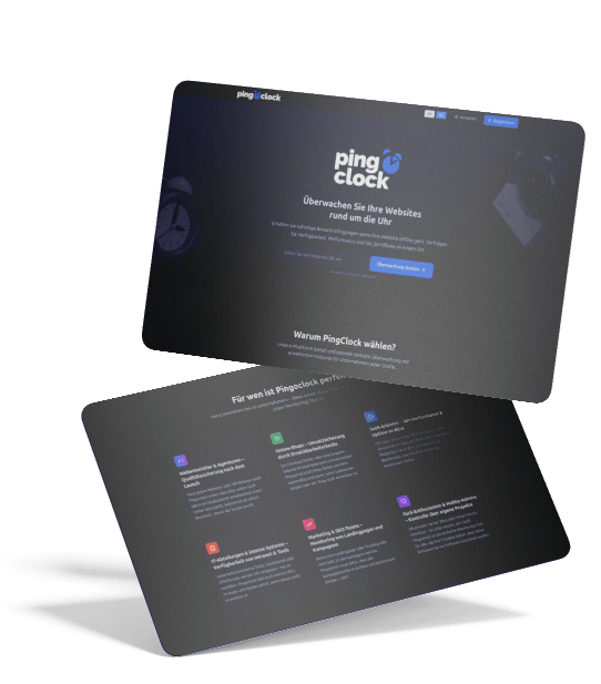 pingoclock Dashboard mit Uptime-Monitoring