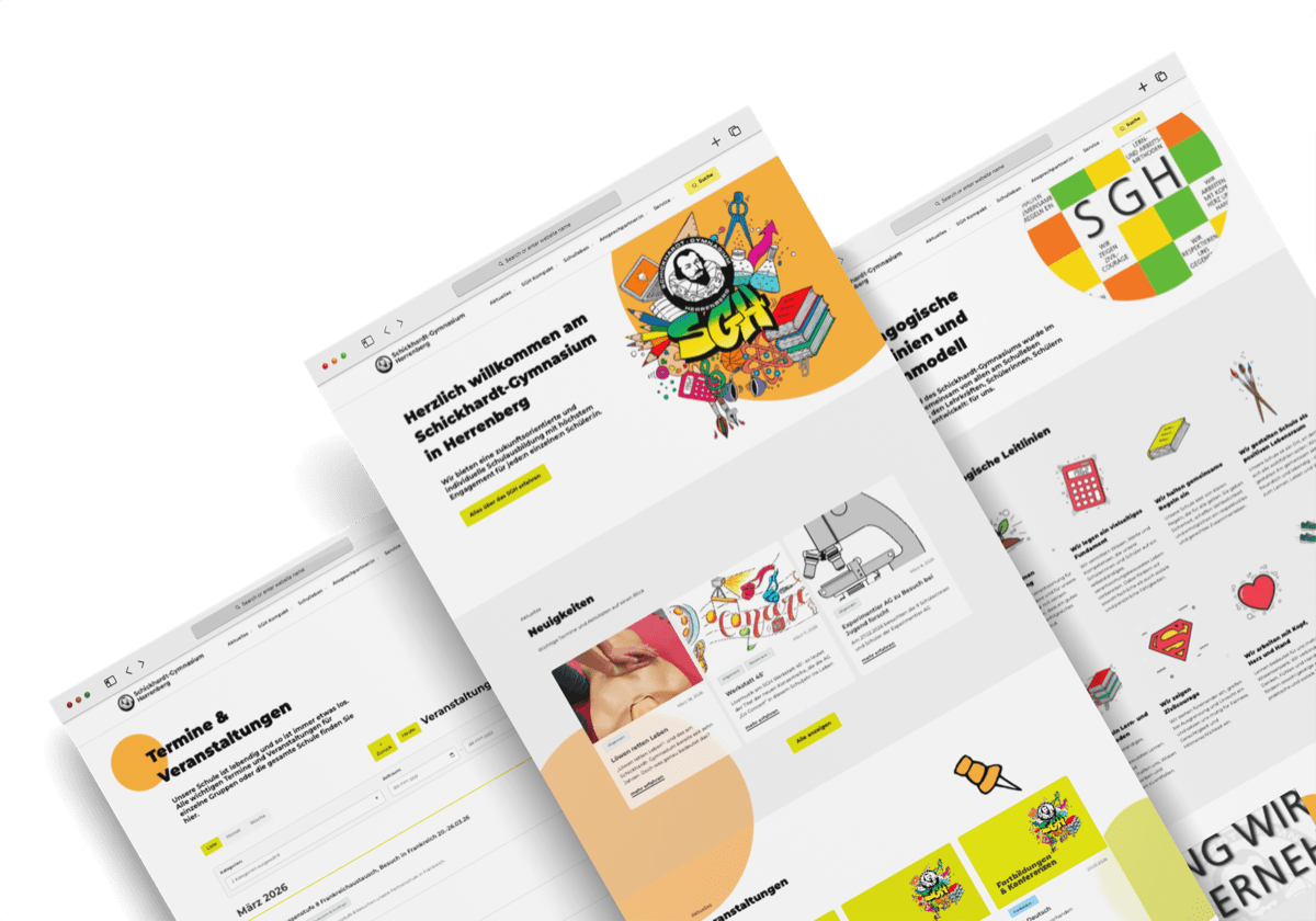 Neue Website des Schickhardt-Gymnasiums auf mehreren Geräten