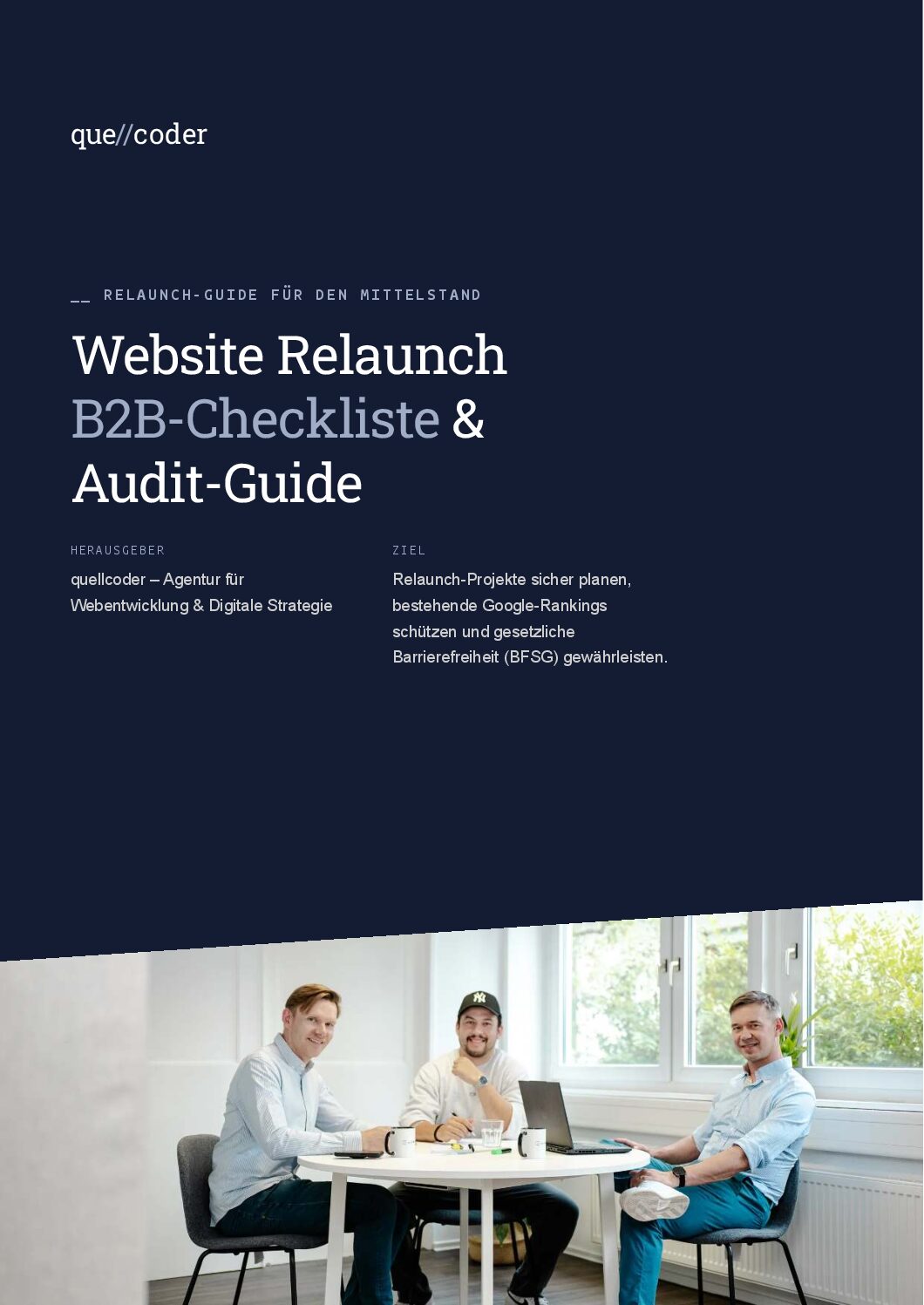 Cover der Website-Relaunch-Checkliste von quellcoder